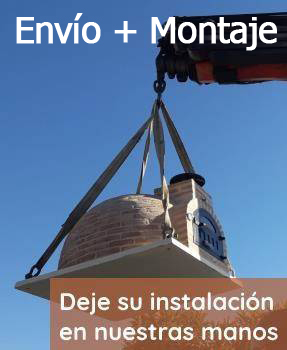 Imagen de montaje de horno de le&ntilde;a por elevaci&oacute;n 